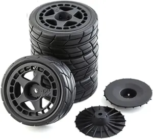 1/10 RC Racing Rally Tires 12mm Hex Wheels Rims and Rubber On Road Tyres for 1/10 RC On-Road Car HPI KYOSHO Tamiya XV01 XV02 TA06 TT01 TT02 PTG2 144001 A959 RC Rally Drift Car 4PCS (Black A)