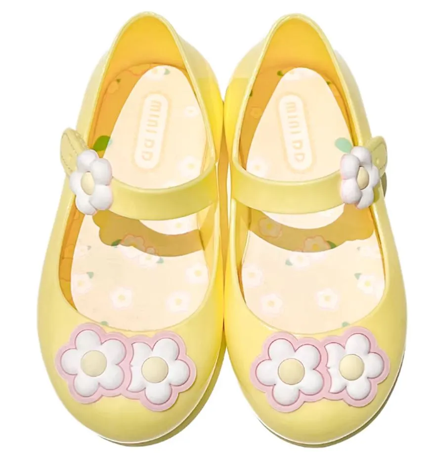 2Flower Summer Children Jelly Shoes for Kids Girl Fashion Footwear