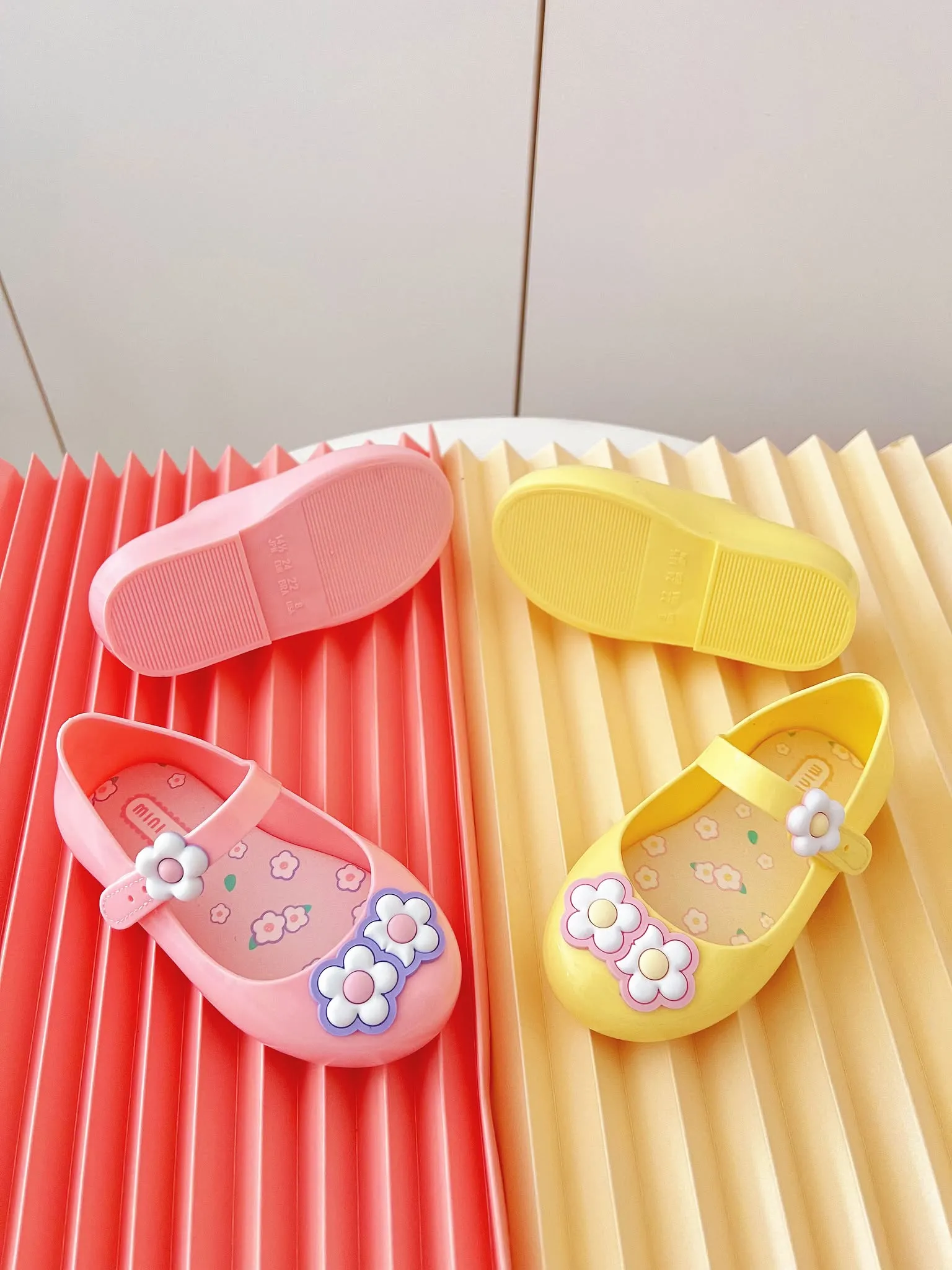 2Flower Summer Children Jelly Shoes for Kids Girl Fashion Footwear