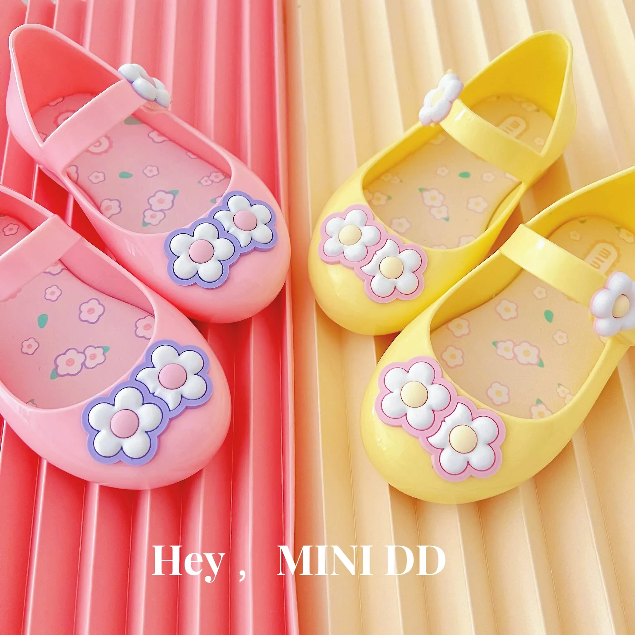 2Flower Summer Children Jelly Shoes for Kids Girl Fashion Footwear