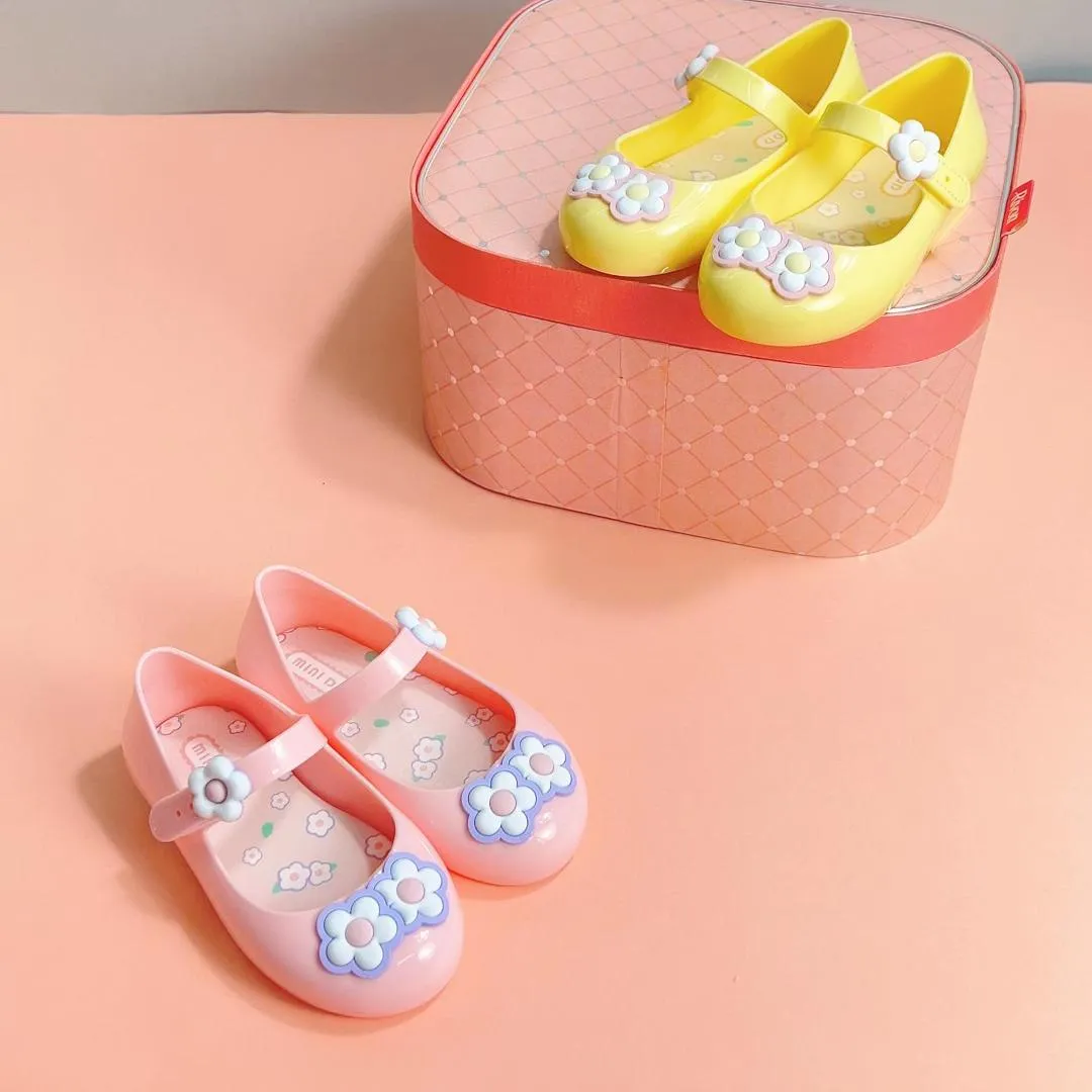 2Flower Summer Children Jelly Shoes for Kids Girl Fashion Footwear