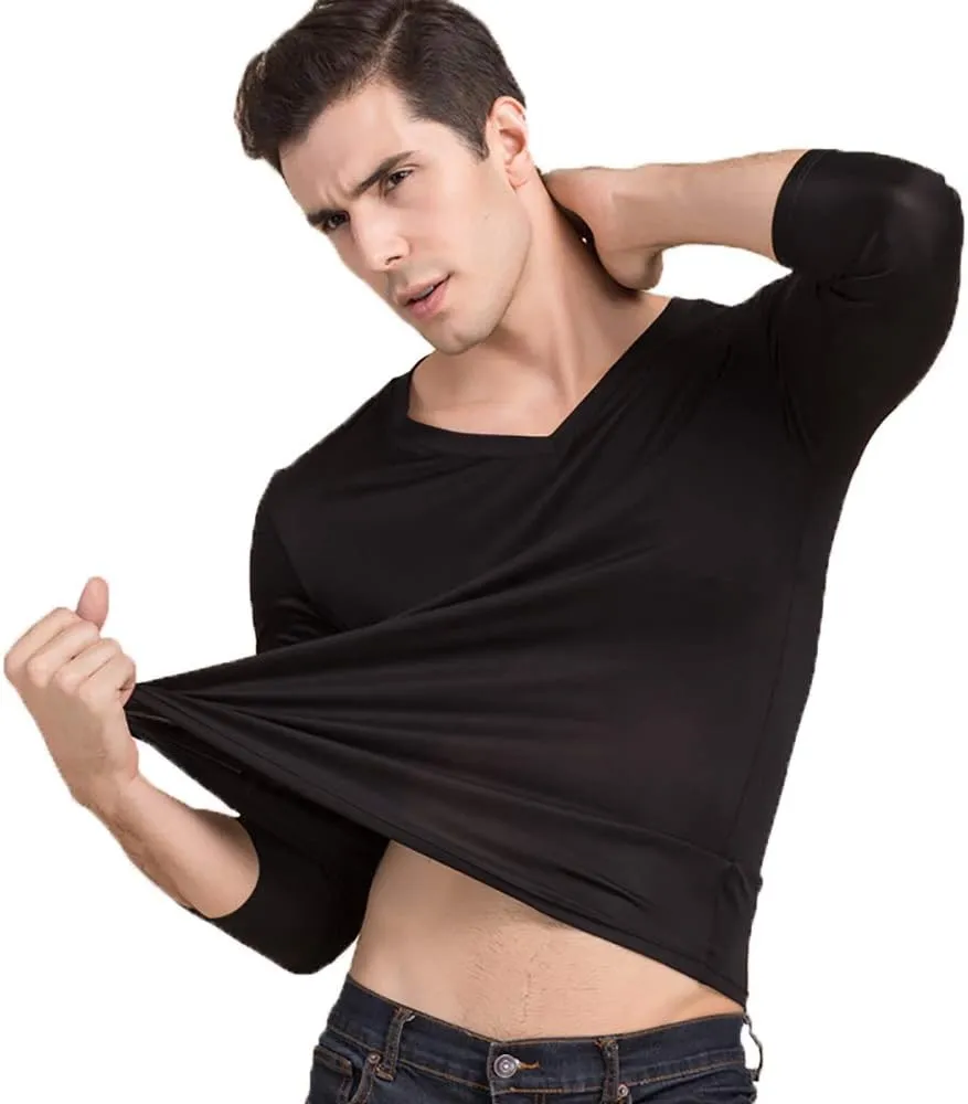 2Pcs Mens Pure Silk Winter Thermal Set Soft Underwear Base Longsleeve Johns Set Crew V Neck Silk Shirt Pants