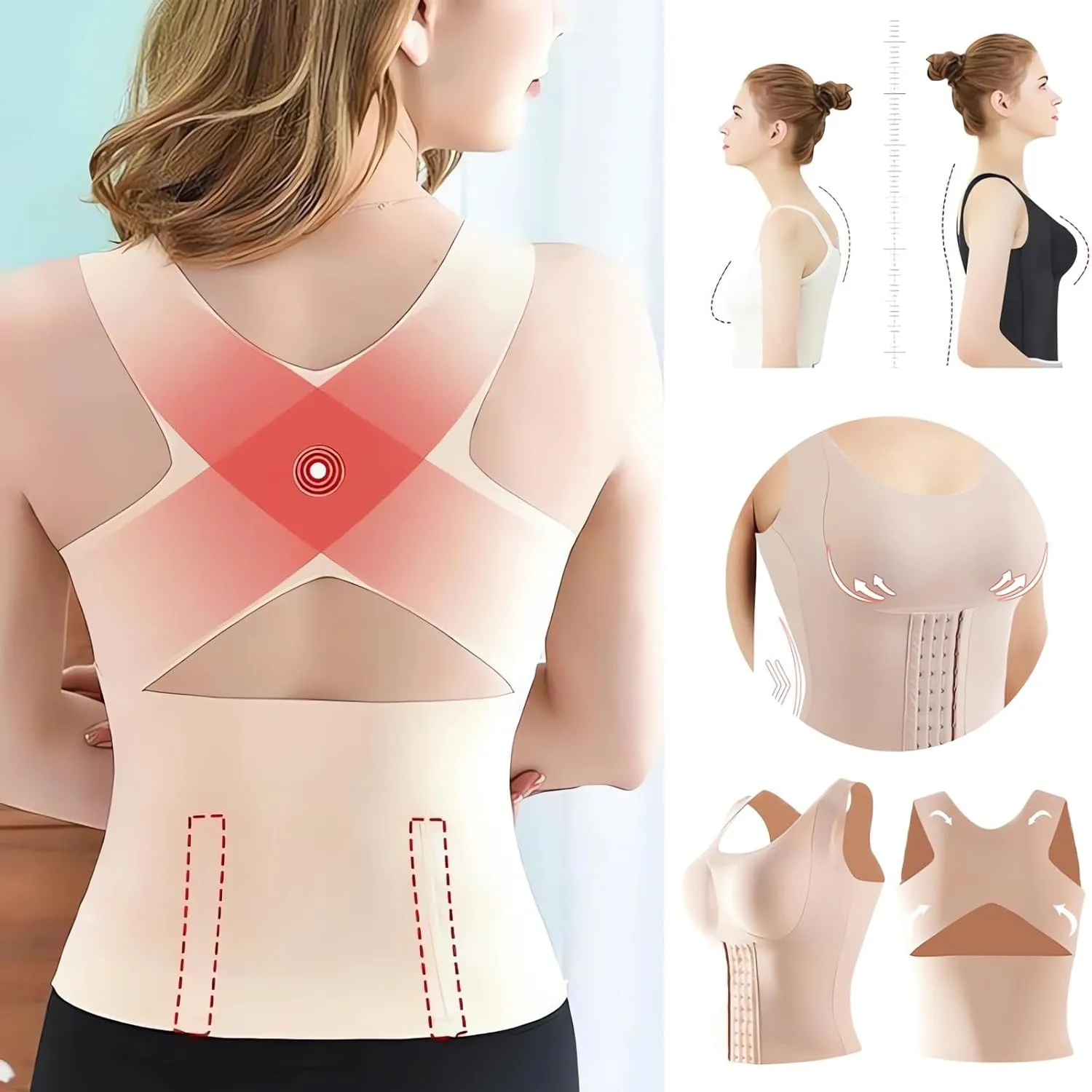 3-in-1 Waist Trainer Bra Waist Trainer Shaper Cami Slimming Compression Tank Tops Bra Vest for Women Tummy Control