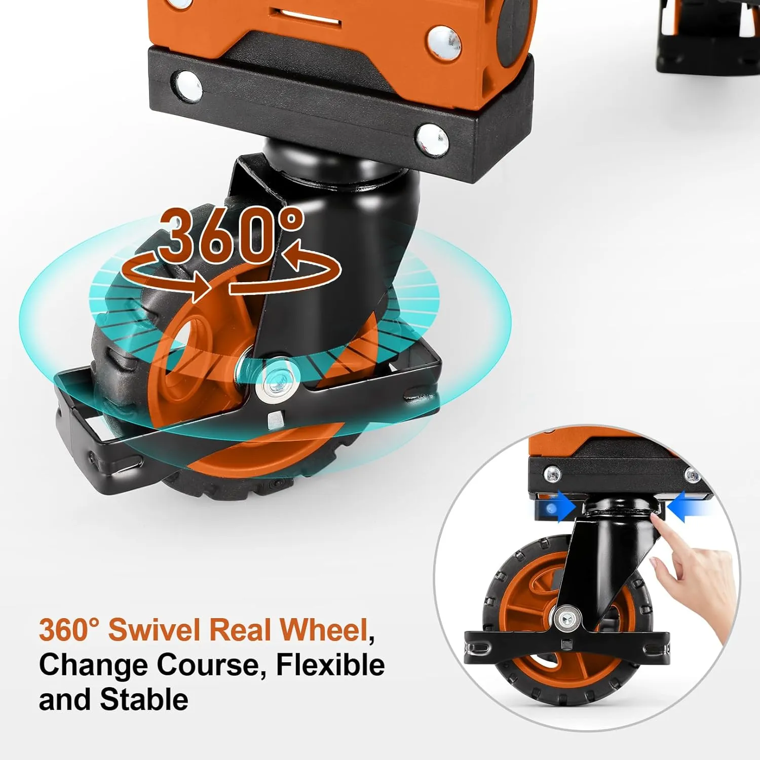330LB Folding Hand Truck Moving Dolly, Hand Trucks Heavy Duty Combination of 4 Wheels and 2 Wheels Convertible Dolly Cart with Retractable Handle Dolly for Moving Office Carts(Orange)