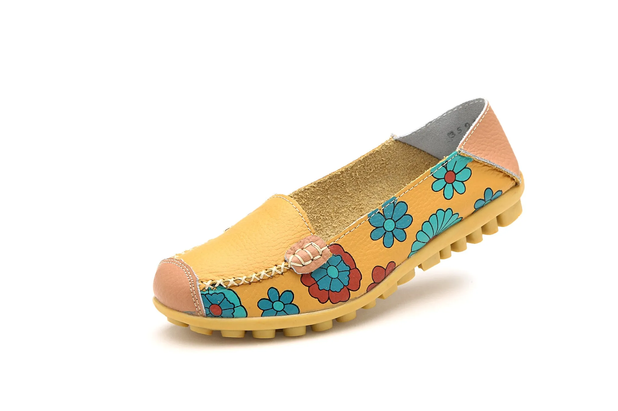 35-40 Genuine Women *00% satisfaction guarantee Comfortable Flat Slip Boat 4 Casual Printing Fashion Leather Color Flat Quick delivery Ventilation Gommino Soft On Shoes