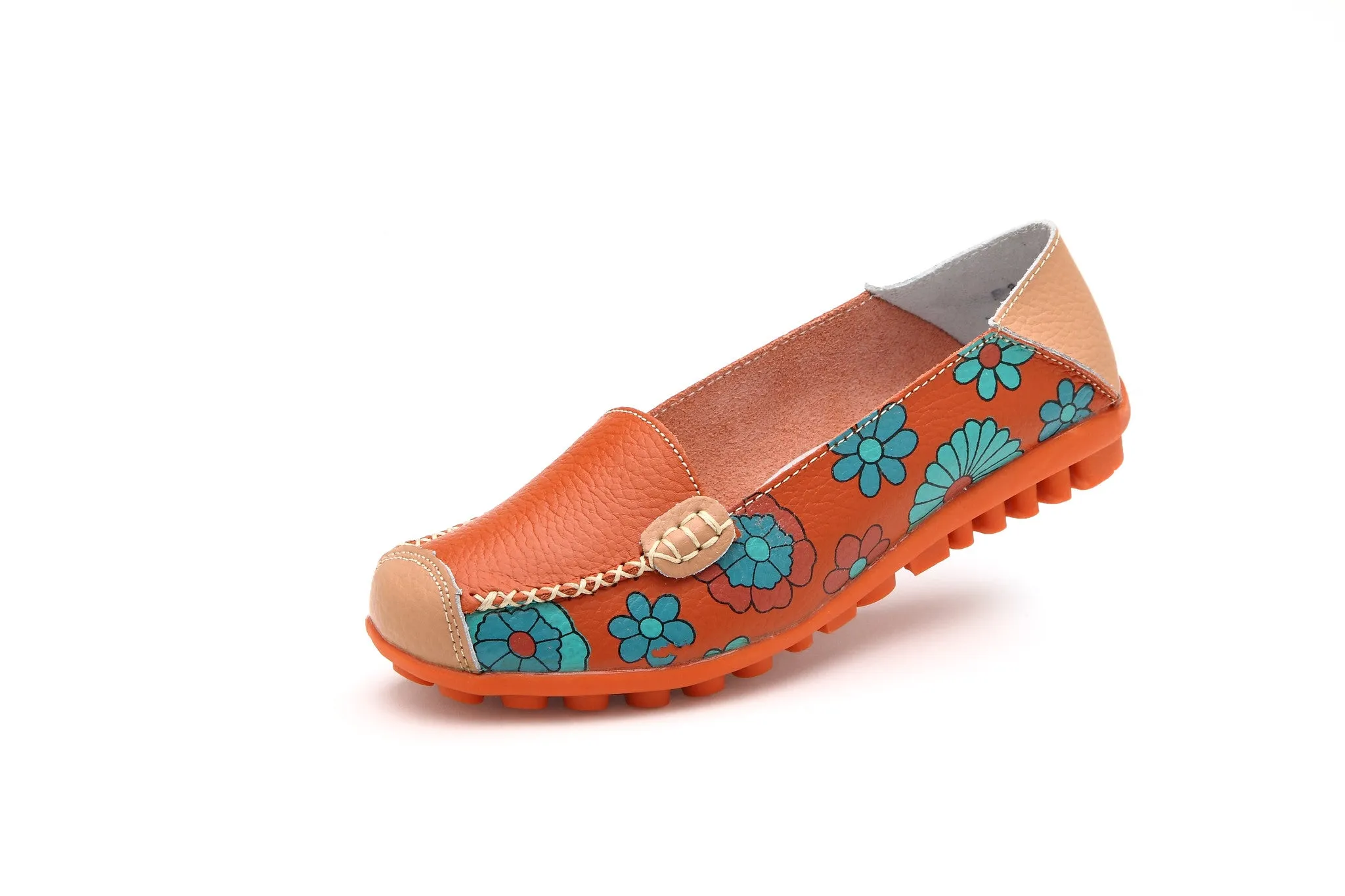 35-40 Genuine Women *00% satisfaction guarantee Comfortable Flat Slip Boat 4 Casual Printing Fashion Leather Color Flat Quick delivery Ventilation Gommino Soft On Shoes