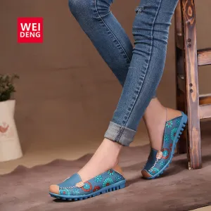 35-40 Genuine Women *00% satisfaction guarantee Comfortable Flat Slip Boat 4 Casual Printing Fashion Leather Color Flat Quick delivery Ventilation Gommino Soft On Shoes