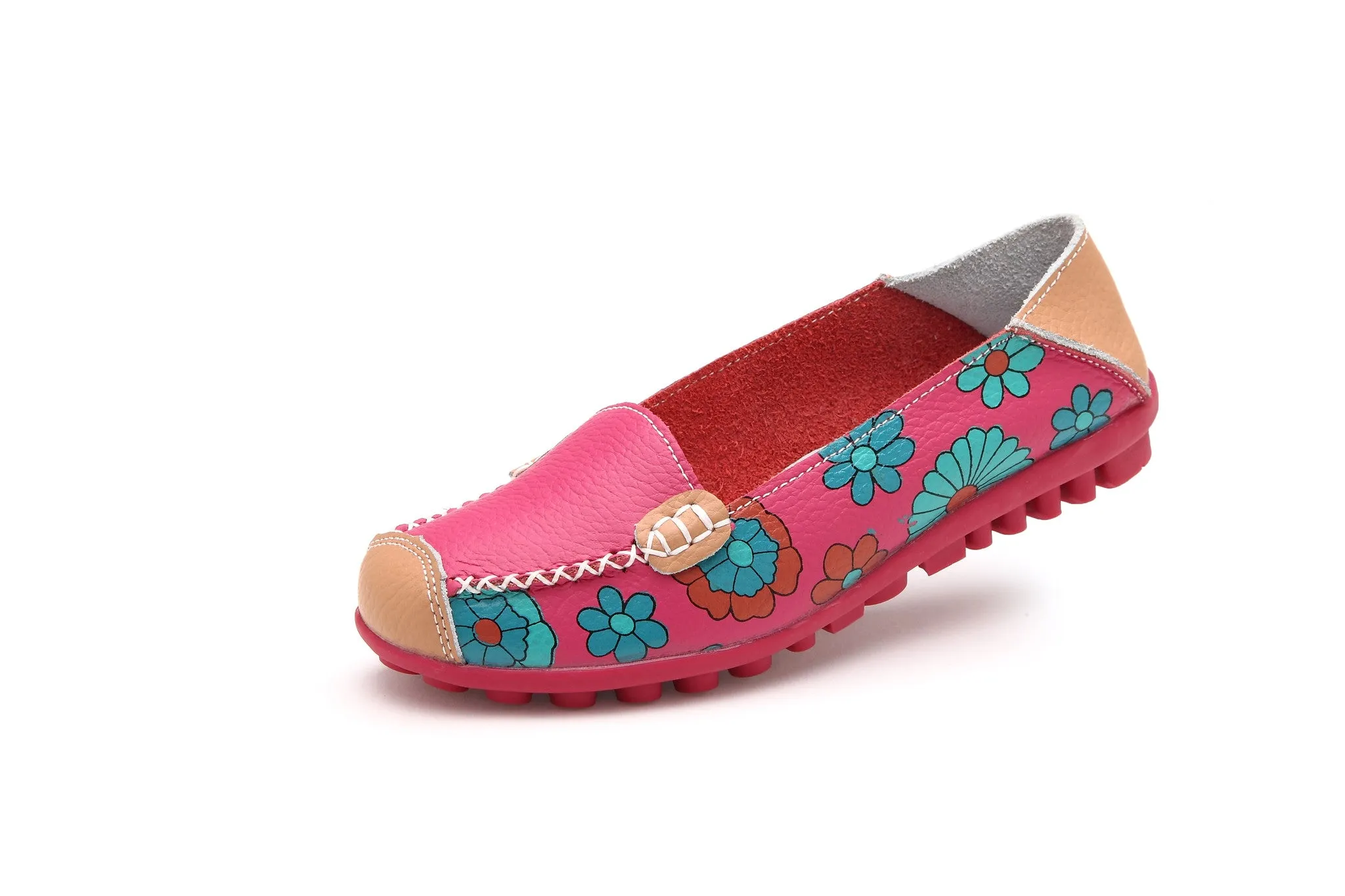 35-40 Genuine Women *00% satisfaction guarantee Comfortable Flat Slip Boat 4 Casual Printing Fashion Leather Color Flat Quick delivery Ventilation Gommino Soft On Shoes