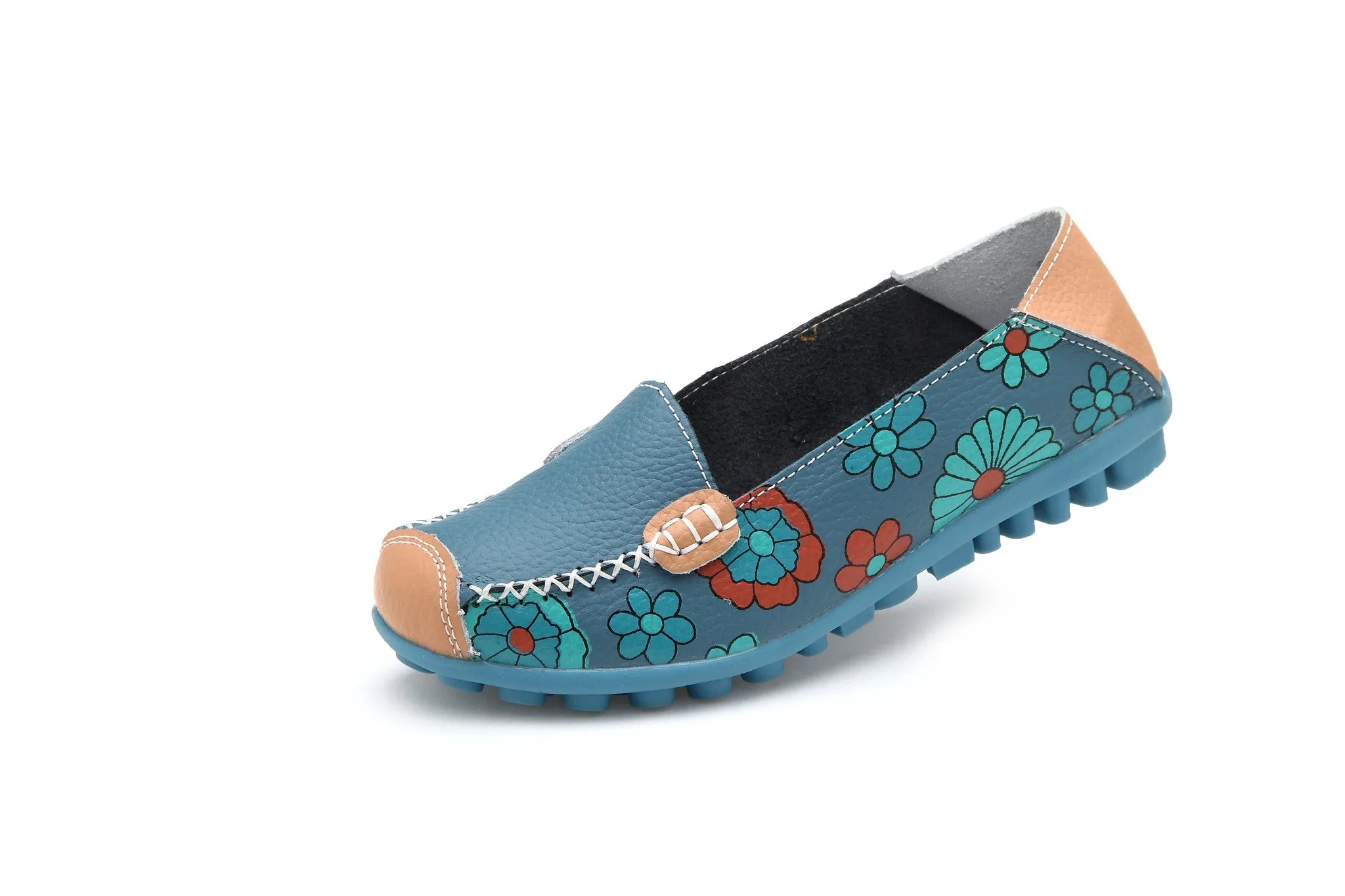 35-40 Genuine Women *00% satisfaction guarantee Comfortable Flat Slip Boat 4 Casual Printing Fashion Leather Color Flat Quick delivery Ventilation Gommino Soft On Shoes