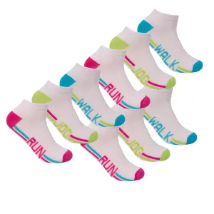 9 Pairs Womens Sports Ankle Trainer Socks Multipack White