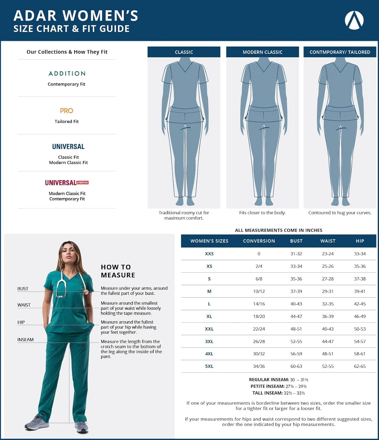 Adar Pro Scrubs for Women - Skinny Leg Yoga Scrub Pants