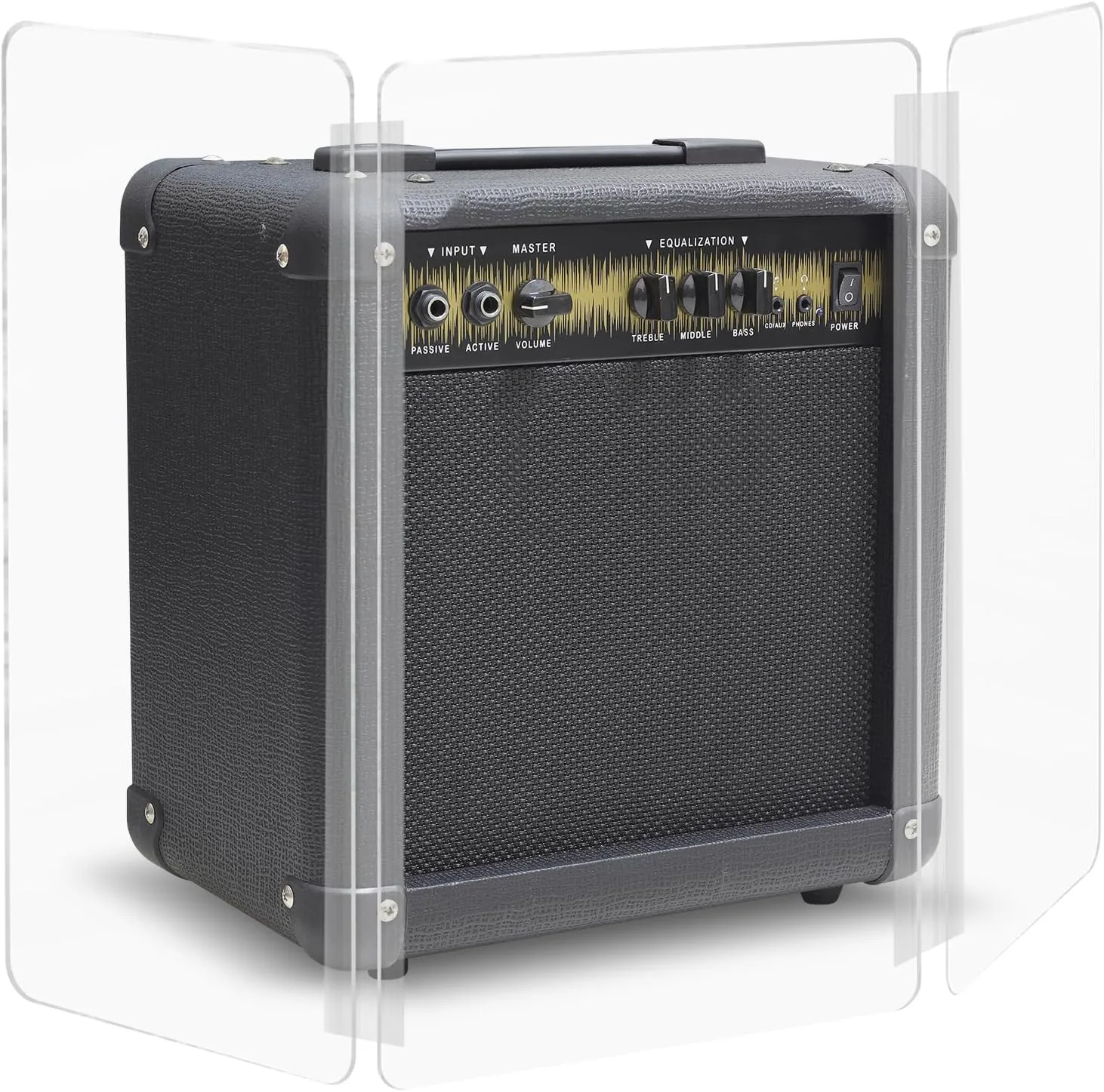 Amp Shield, Amp Acrylic Shield, Guitar Amp Shield, Clear Acrylic Panel Amp Shield with Plastic Hinges