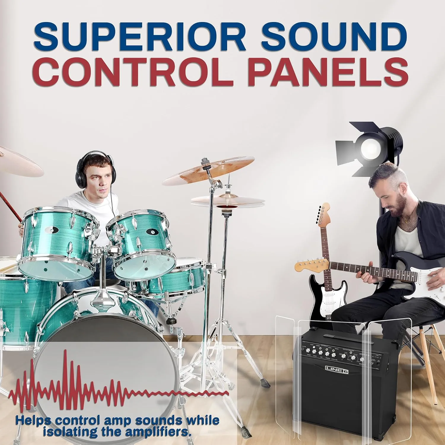 Amp Shield, Amp Acrylic Shield, Guitar Amp Shield, Clear Acrylic Panel Amp Shield with Plastic Hinges