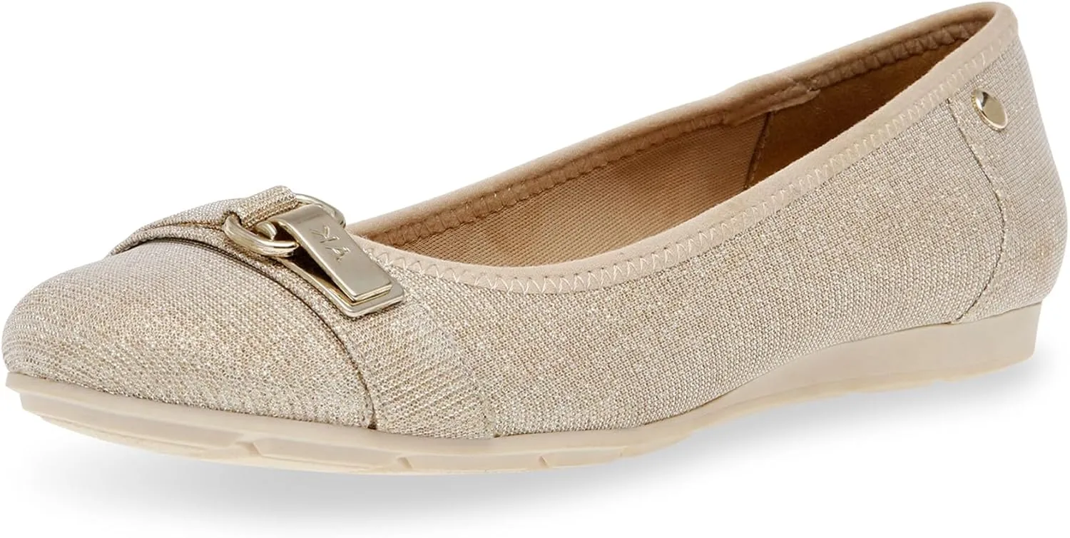 Anne Klein Women’s Able Comfortable Ballet Flat, Platinum, 6 M US
