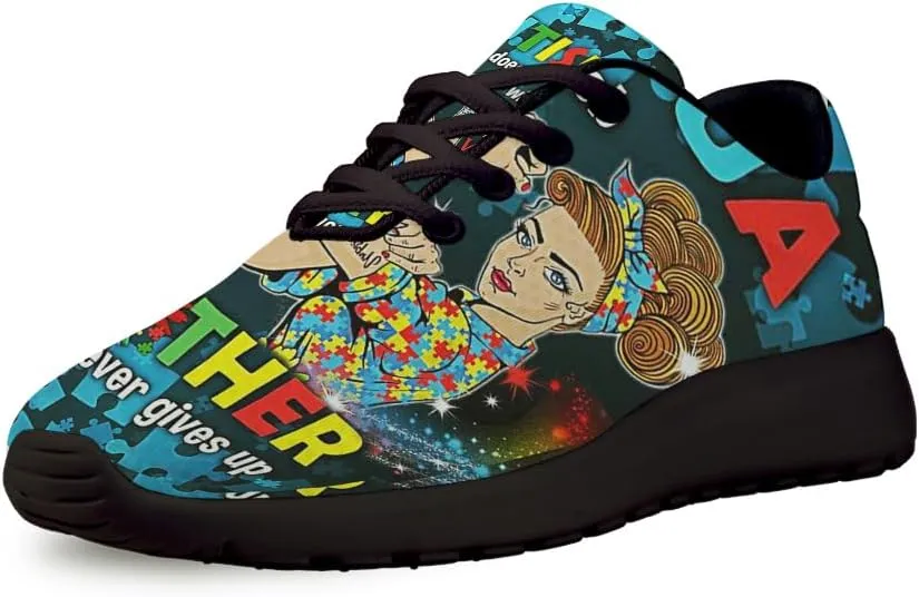 Autism Mom Never Gives Up Shoes for Women Men Trail Running Casual Fashion Sneakers Slip-on Tennis Shoes