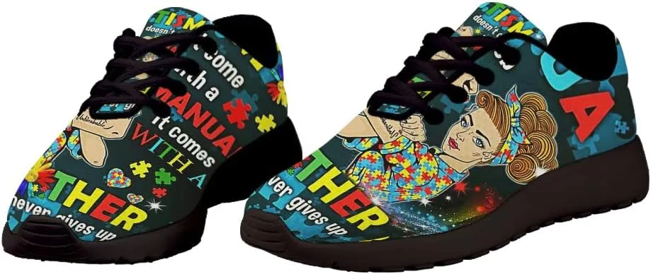 Autism Mom Never Gives Up Shoes for Women Men Trail Running Casual Fashion Sneakers Slip-on Tennis Shoes