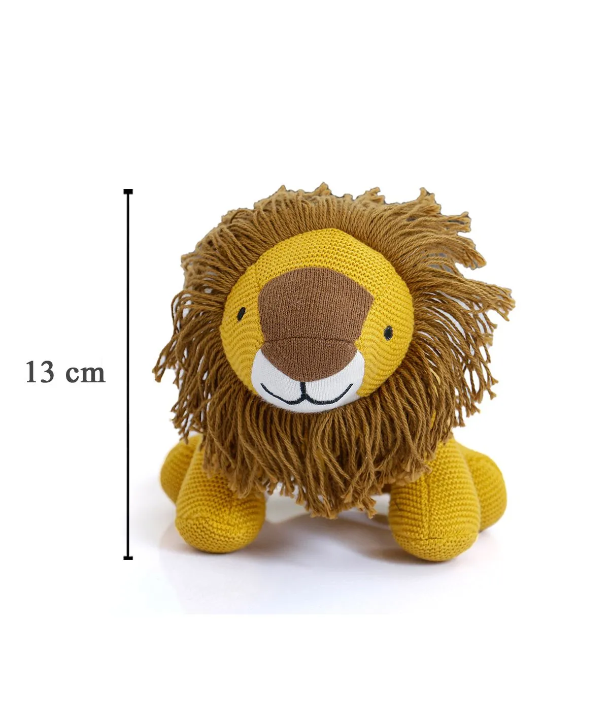 Baby Lion - Cotton Knitted Stuffed Soft Toy For Babies & Kids (Tuscan Sun, Ivory & Bronze Color)