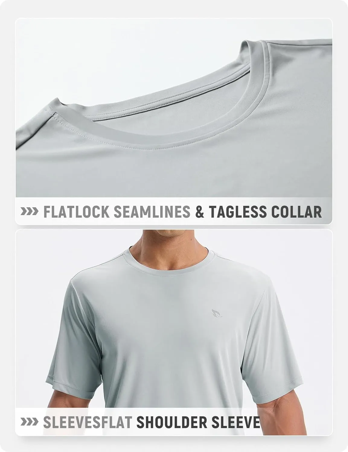 baleaf Men's UPF 50  Sun Protection Shirts UV SPF Short Sleeve T-Shirts Rash Guard Quick Dry Lightweight Hiking Athletic