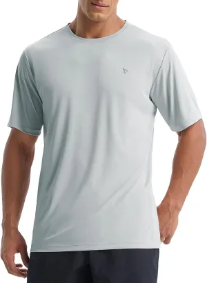 baleaf Men's UPF 50  Sun Protection Shirts UV SPF Short Sleeve T-Shirts Rash Guard Quick Dry Lightweight Hiking Athletic