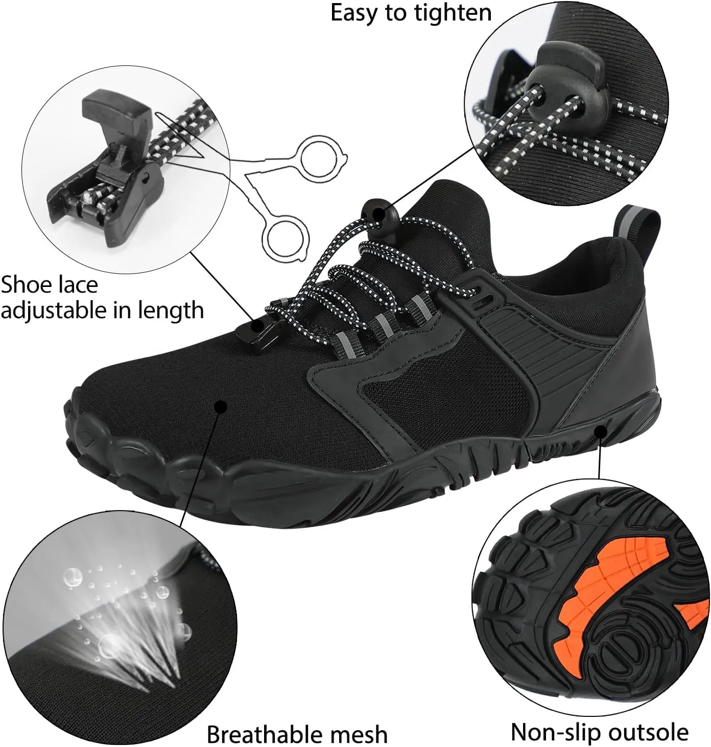 Barefoot Shoes Mens Womens Minimalist Cross-Trainer Shoes Wide Toe Box Zero Drop Sole Trail Running Walking Sneakers Grounded Footwear