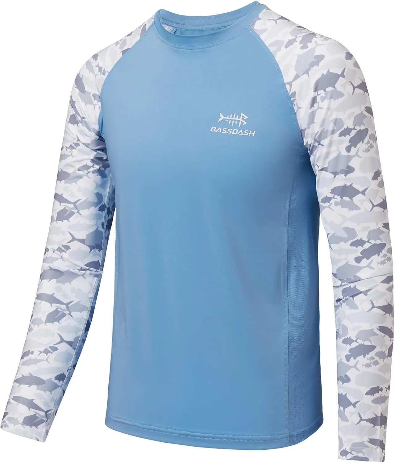 BASSDASH Youth UPF50  Camo Long Sleeve Fishing Shirt UV Protection Quick Dry Tee