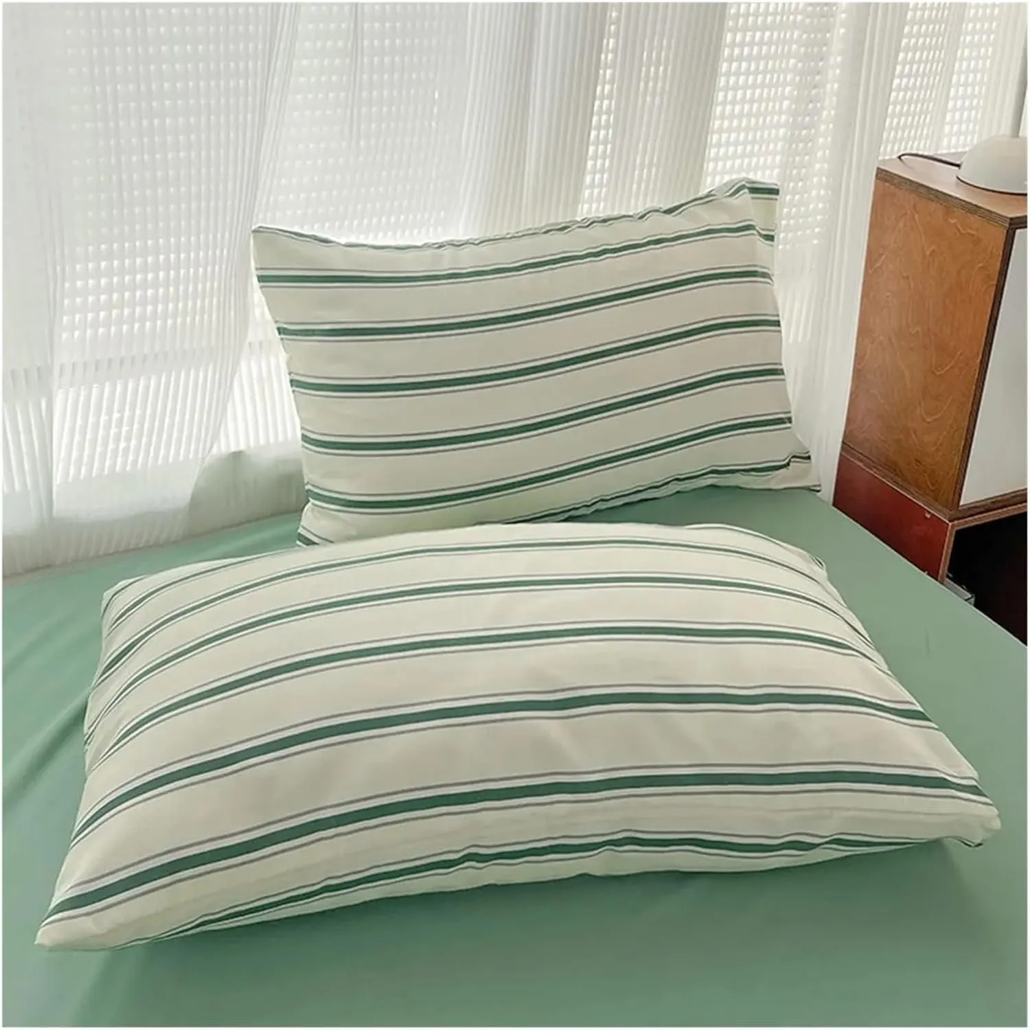 Bed Sheets Set, Colorful Striped Printing Duvet Cover and Sheet 4 pcs Bedding Set Adult Single Double Queen Sheet Set(B,Twin 4pcs 150x200cm)