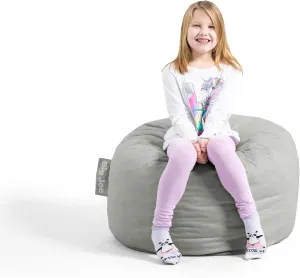 Big Joe Fuf Small Foam Filled Bean Bag Chair, Gray Plush, Soft Polyester, 2 feet