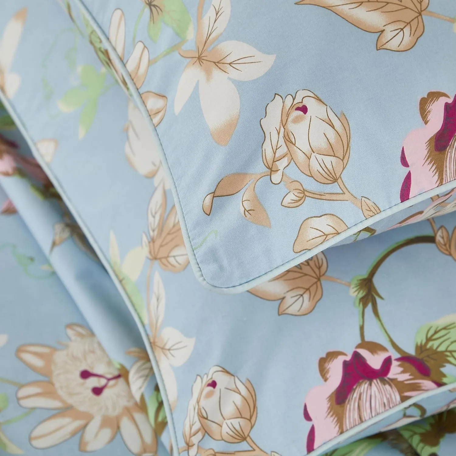 Brandream Floral Bedding Botanical Flower Farmhouse Queen Size Sheets Set Luxury Bedding Collections 800 Thread Count 100% Egyptian Cotton Deep Pocket, 4 Piece Blue