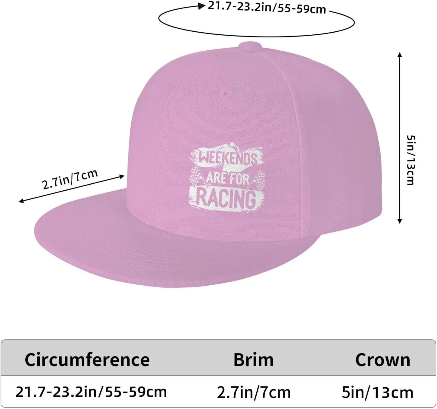 Car Race Bike Racing Racer Flat Brim Baseball Cap,Classic Snapback Hat Adjustable Trucker Hats for Men & Women,Black