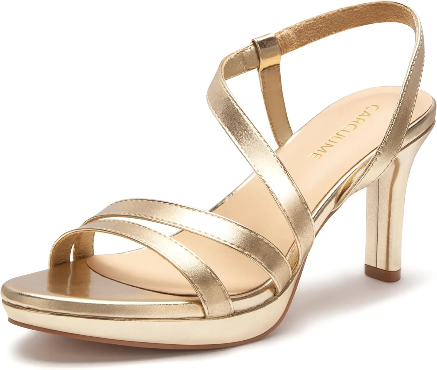 Carcuume Women's Strappy Platform Heeled Sandal,NATRACY-DD