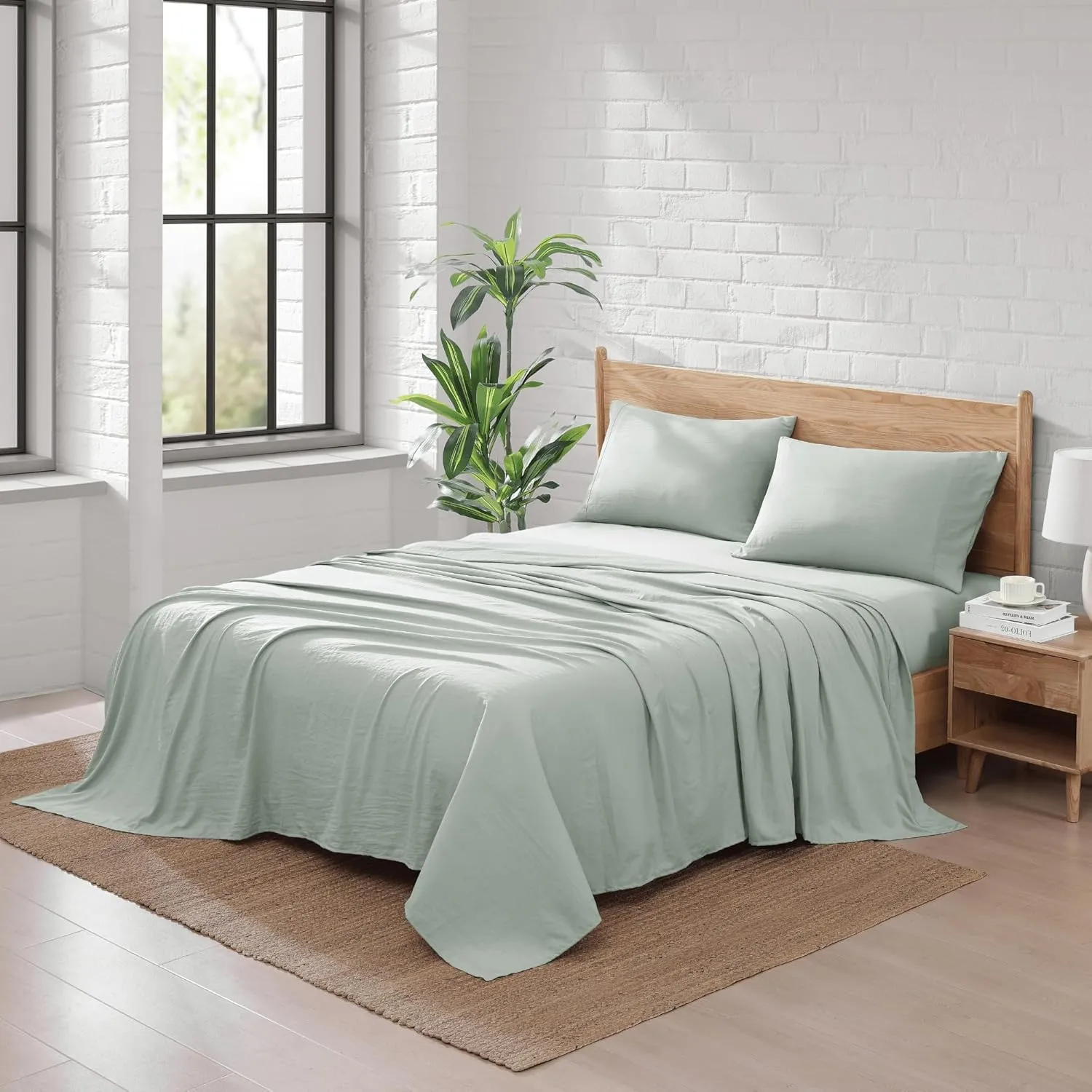 Casa Platino Split King Size Bedding Set, Pre-Washed Ultra Soft Split King Size Bed Sheet with Deep Pockets - Mineral Brushed Microfiber