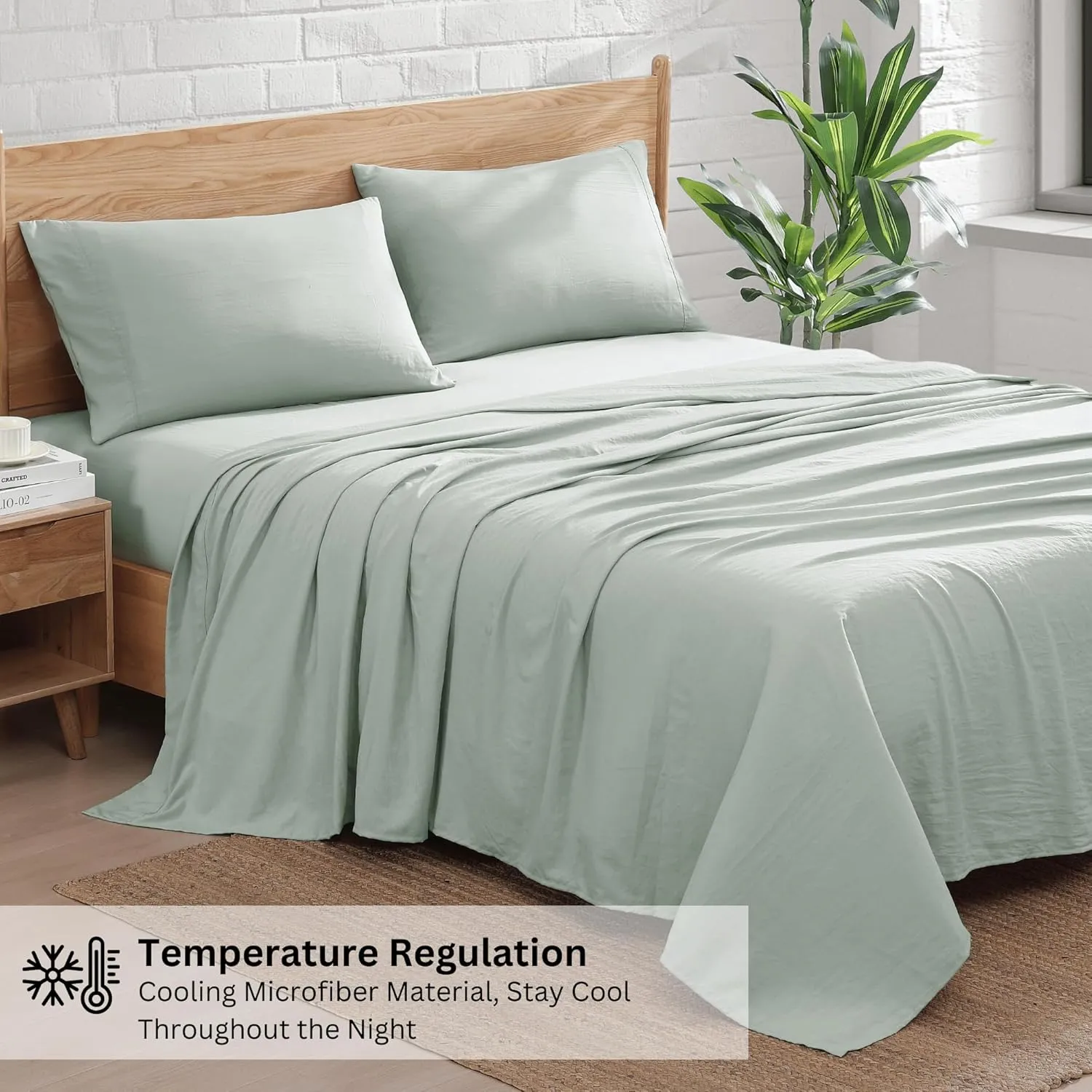 Casa Platino Split King Size Bedding Set, Pre-Washed Ultra Soft Split King Size Bed Sheet with Deep Pockets - Mineral Brushed Microfiber