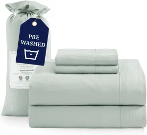 Casa Platino Split King Size Bedding Set, Pre-Washed Ultra Soft Split King Size Bed Sheet with Deep Pockets - Mineral Brushed Microfiber