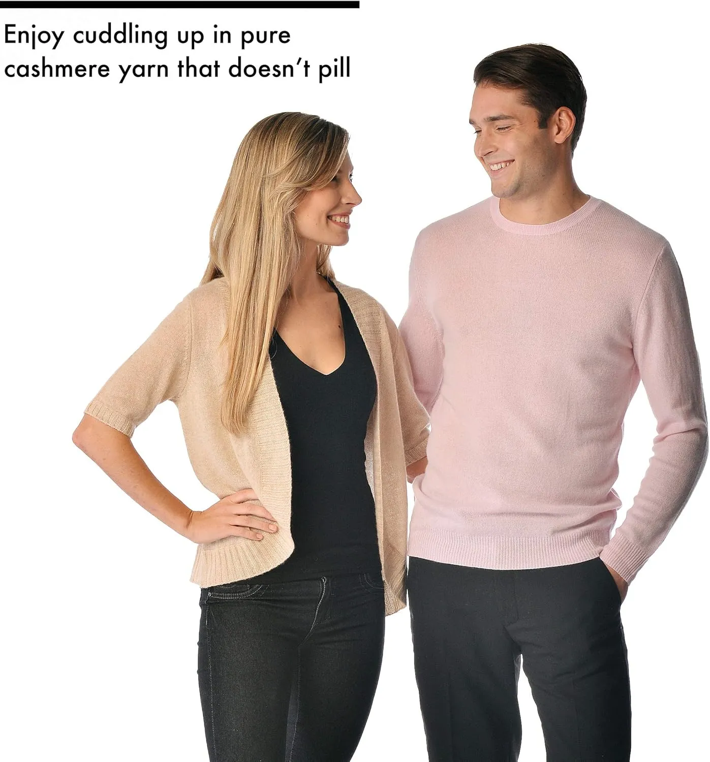 Cashmere Boutique 100% Pure Cashmere Half Zip Sweater for Men –Pullover, Long Sleeve, Soft and Warm Quarter Zip Sweater