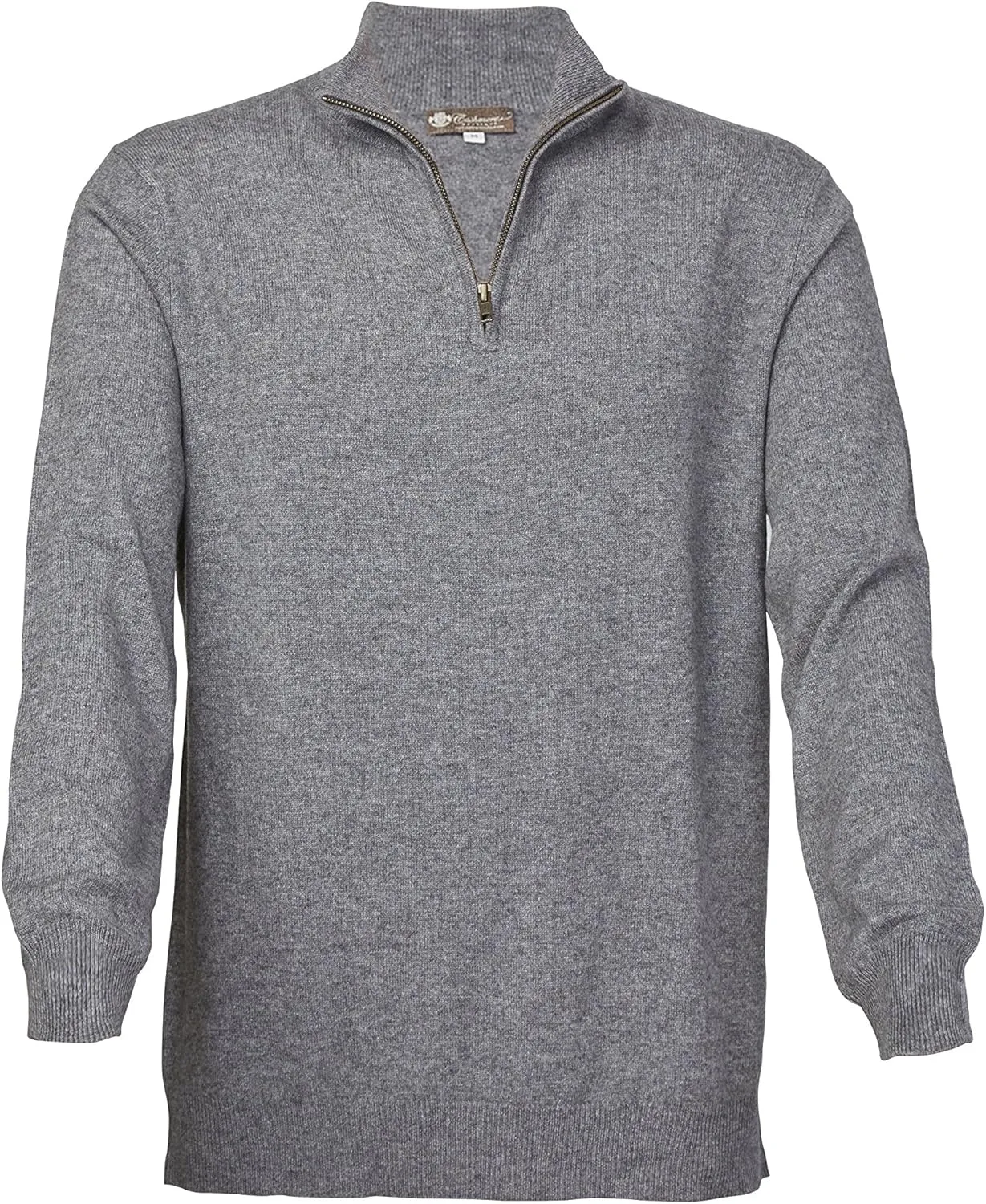 Cashmere Boutique 100% Pure Cashmere Half Zip Sweater for Men –Pullover, Long Sleeve, Soft and Warm Quarter Zip Sweater