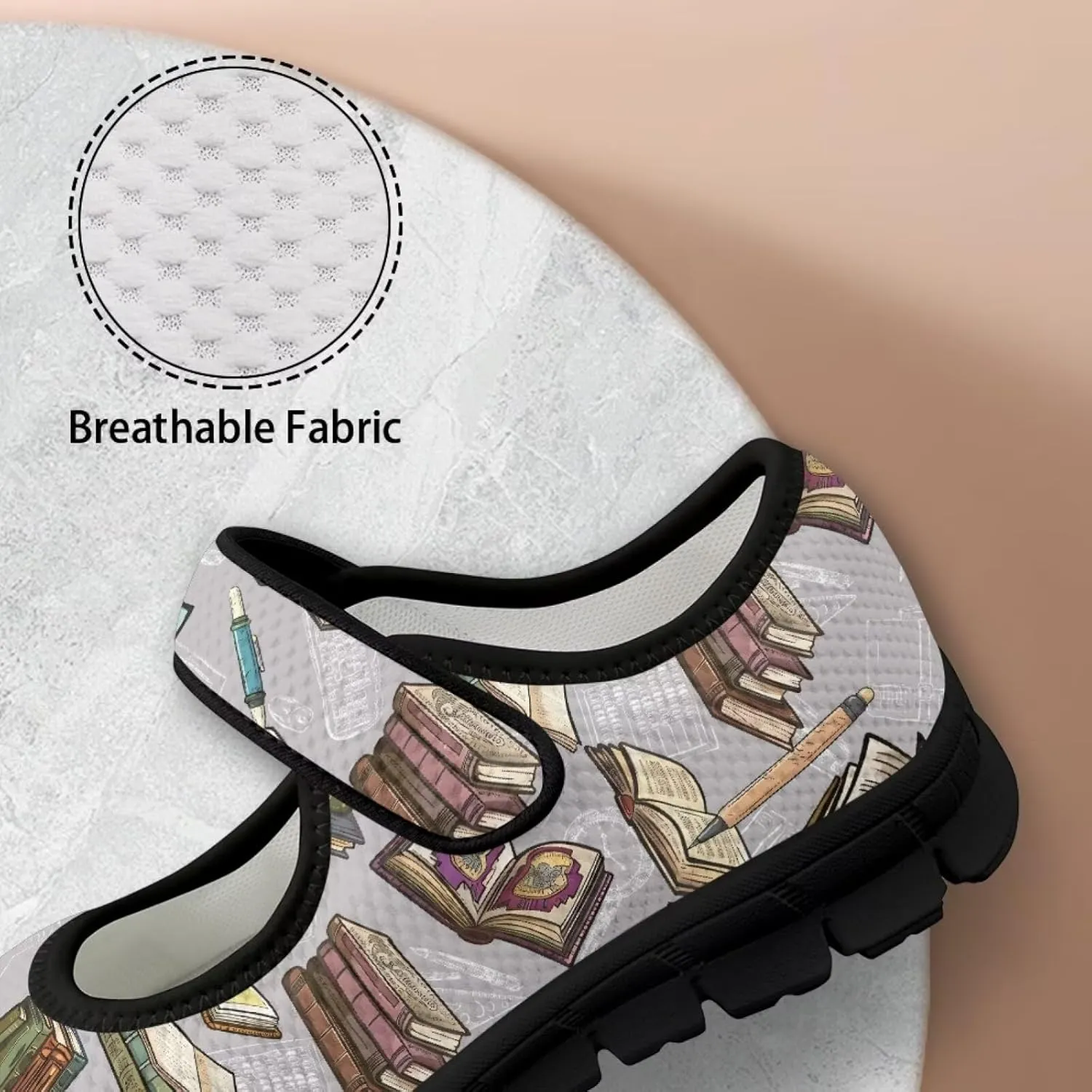 Casual Sneakers for Women Breathable Lightweight Mary Jane Shoes Non Slip Fashion Outdoor Tennis Work Flats