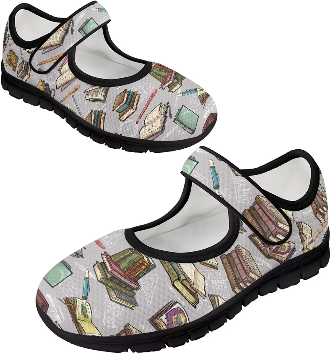 Casual Sneakers for Women Breathable Lightweight Mary Jane Shoes Non Slip Fashion Outdoor Tennis Work Flats