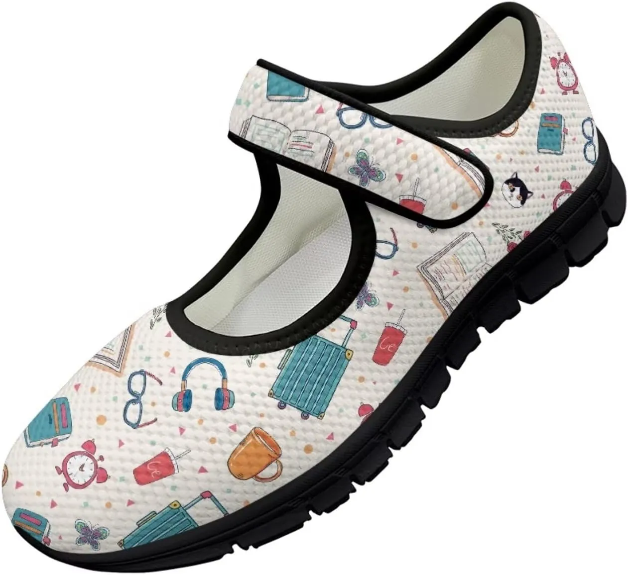Casual Sneakers for Women Breathable Lightweight Mary Jane Shoes Non Slip Fashion Outdoor Tennis Work Flats