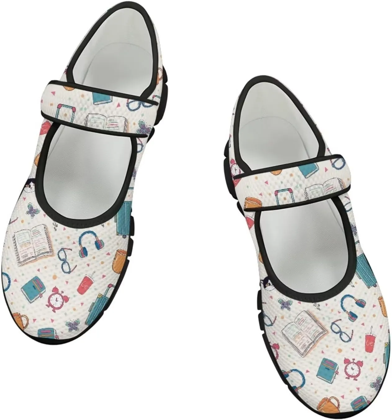 Casual Sneakers for Women Breathable Lightweight Mary Jane Shoes Non Slip Fashion Outdoor Tennis Work Flats