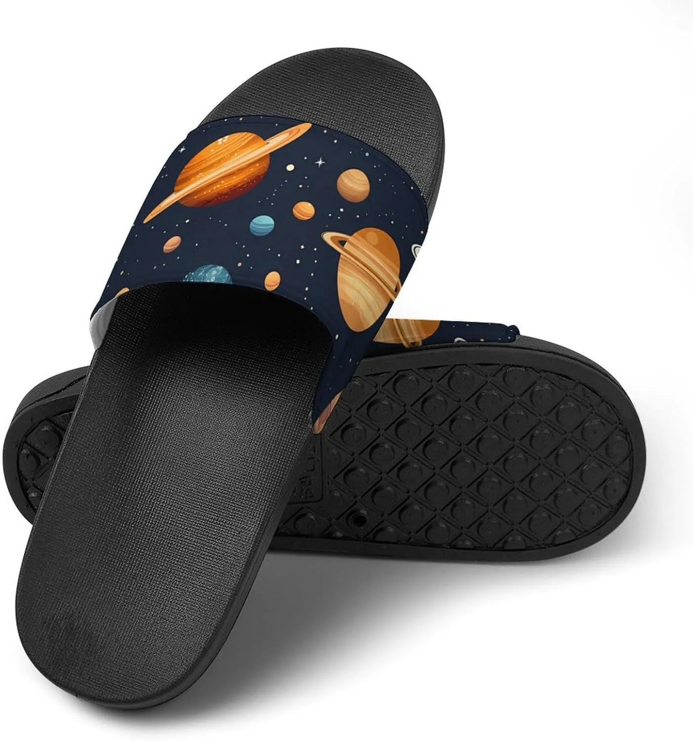 Celestial Planets Women's House Sandals Non Slide Bathroom Beach Slippers for Men