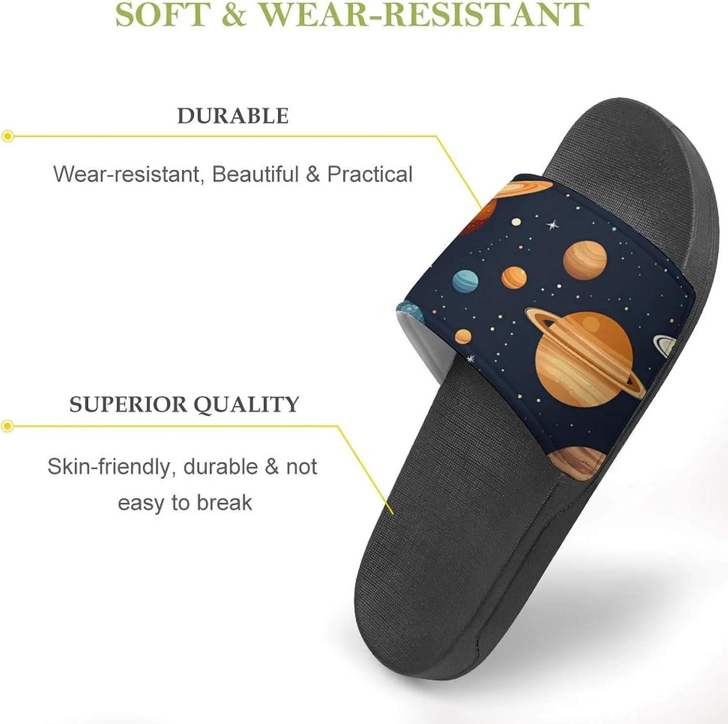 Celestial Planets Women's House Sandals Non Slide Bathroom Beach Slippers for Men