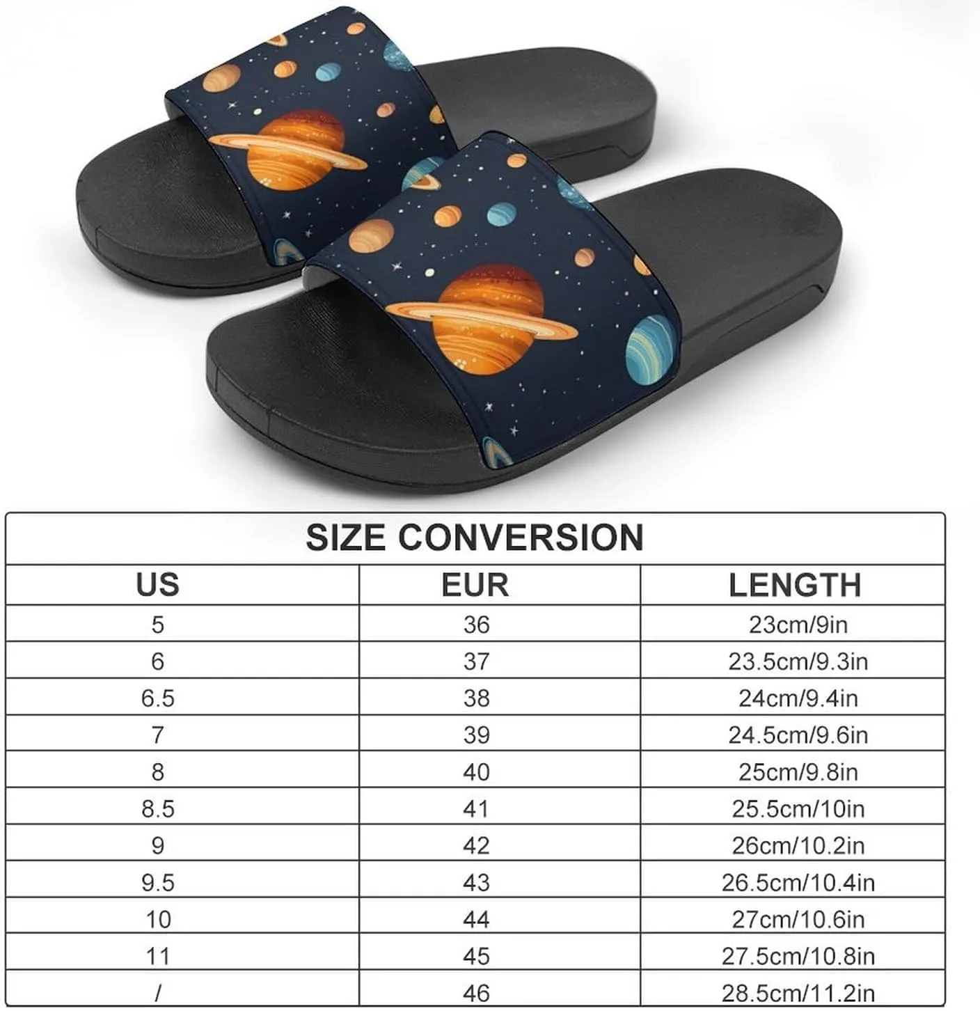Celestial Planets Women's House Sandals Non Slide Bathroom Beach Slippers for Men