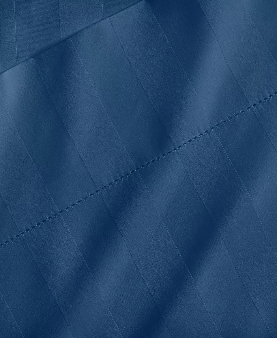 Charter Club Damask Stripe King 4-Pc Sheet Set, 550 Thread Count Pure Supima Cotton (Navy Peony)
