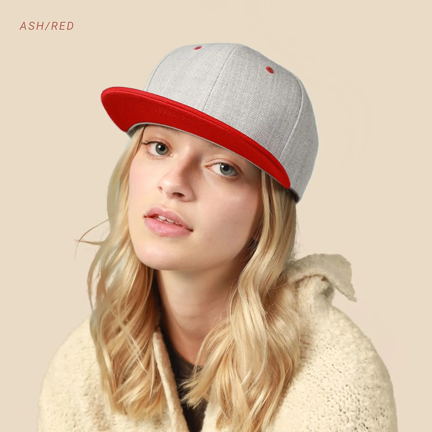 CHOK.LIDS Flat Bill Visor Classic Snapback Hat Blank Adjustable Brim High Top End Trendy Color Style Plain Tone Baseball Cap