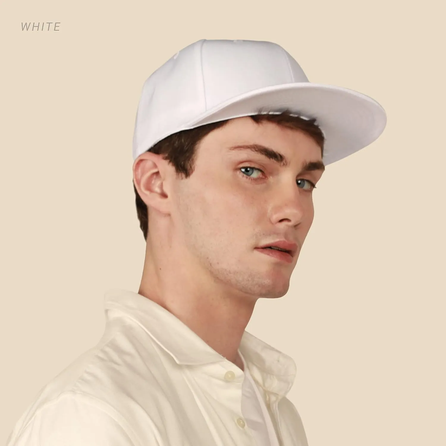 CHOK.LIDS Flat Bill Visor Classic Snapback Hat Blank Adjustable Brim High Top End Trendy Color Style Plain Tone Baseball Cap