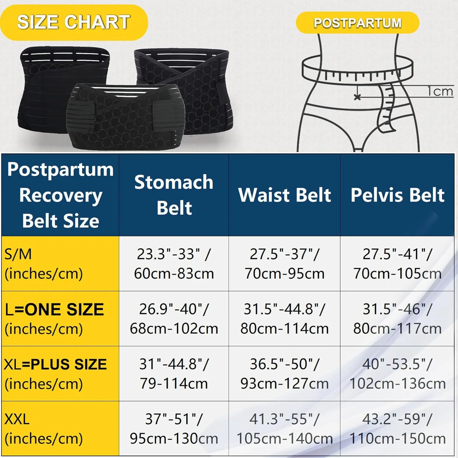 ChongErfei 3 in 1 Postpartum Belly Wrap - Recovery Belly/Waist/Pelvis Belt Black Postpartum Belly Band,Black L/One Size