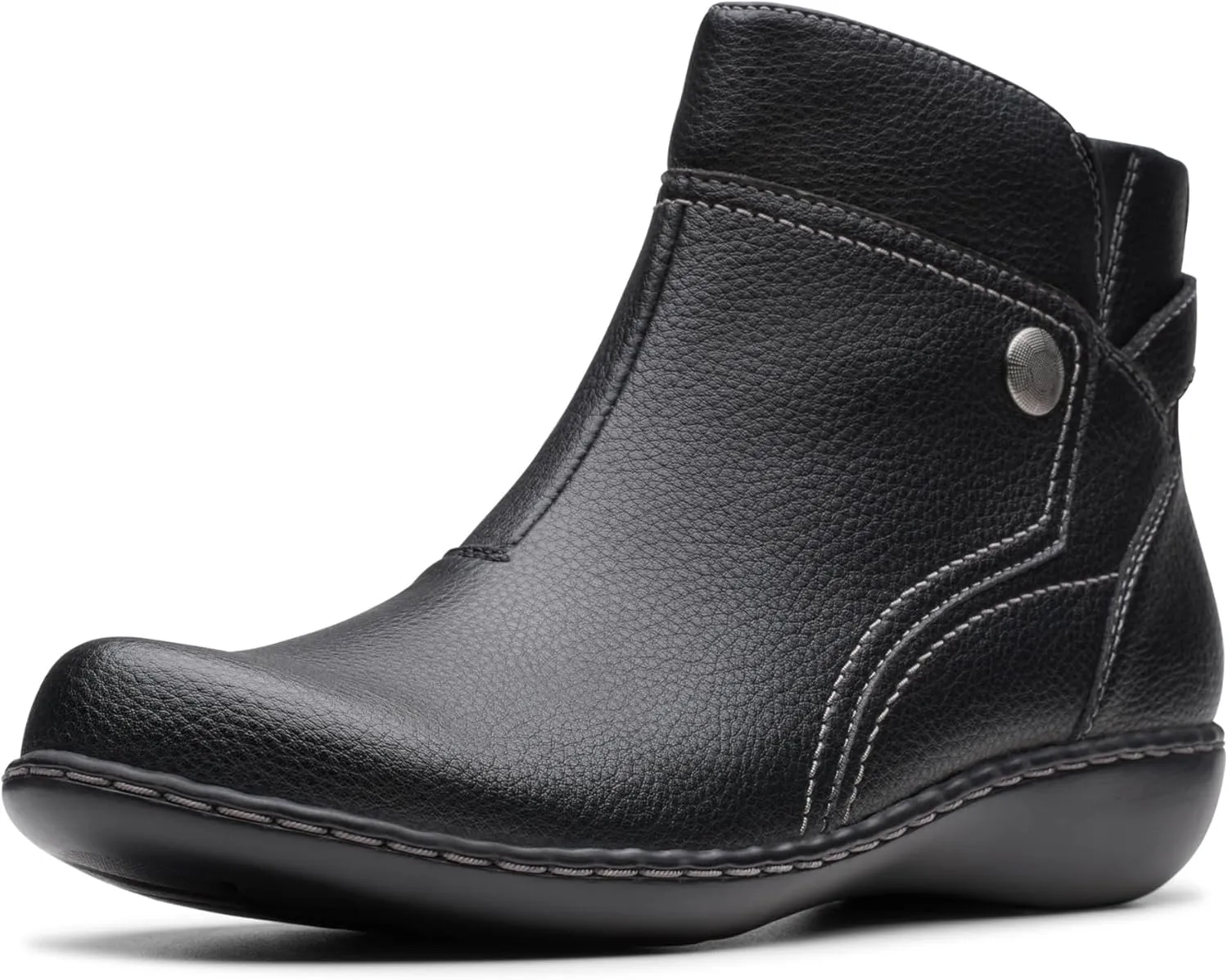 Clarks Women's Ashland Mabel Ankle Boot, Black Tumbled, 12 Narrow
