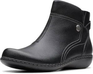 Clarks Women's Ashland Mabel Ankle Boot, Black Tumbled, 12 Narrow