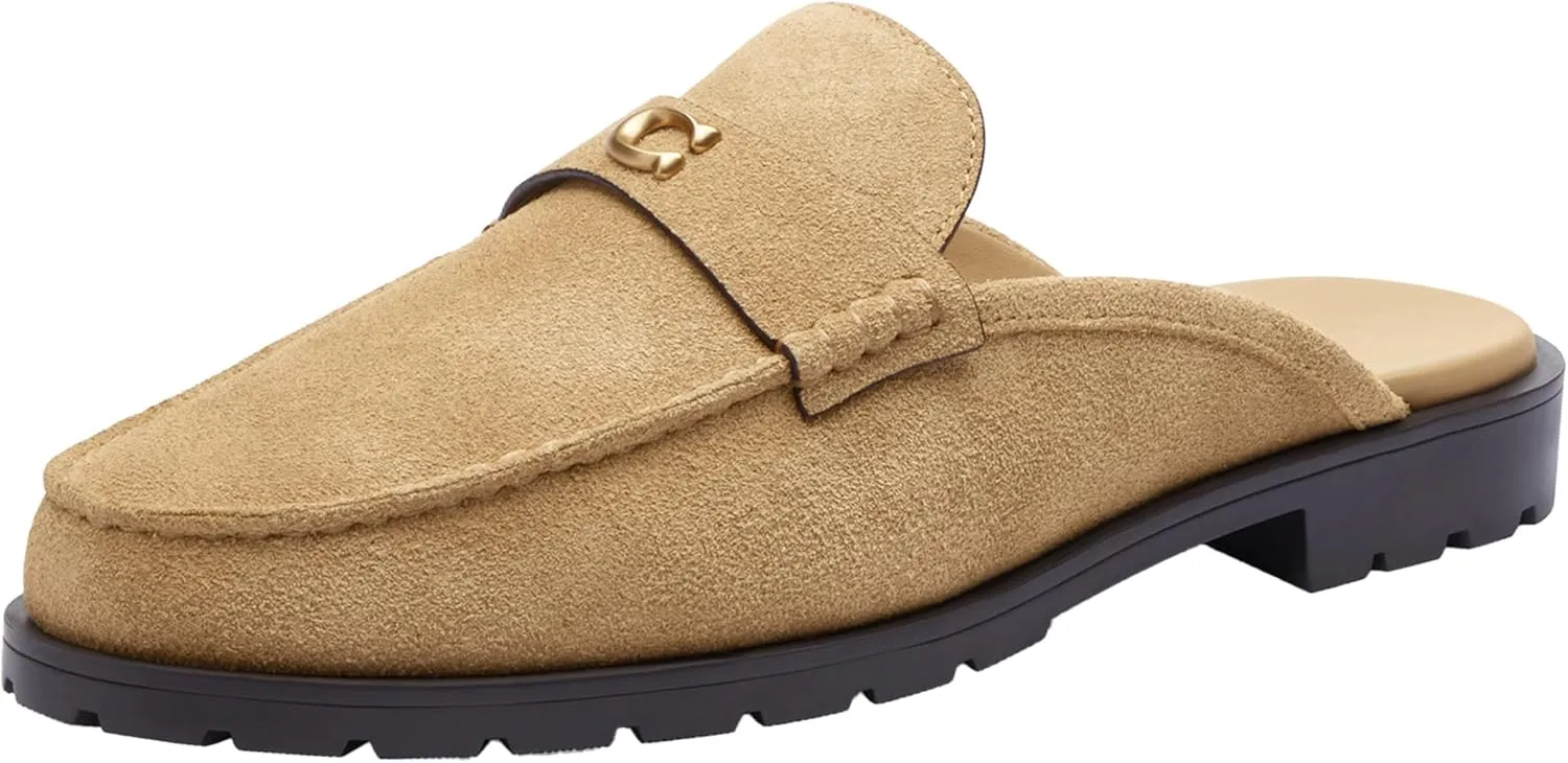 Coach Women's Jocelyn Backless Loafer, Charcoal/Black, 8.5