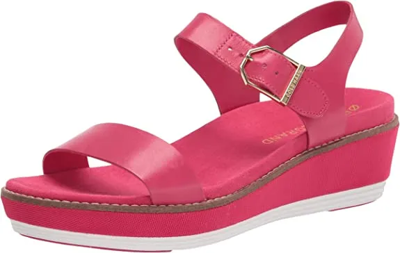 Cole Haan Women's ORIGINALGRAND Flatform Sandal, Bright Berry Leather/Nylon Wedge, 8.5